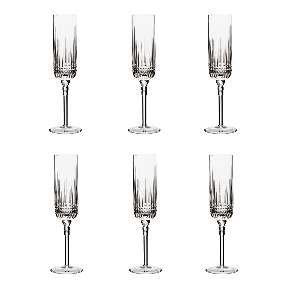 TAÇA DE ESPUMANTE VERANEIO DE CRISTAL 200ML COM 6 STRAUSS