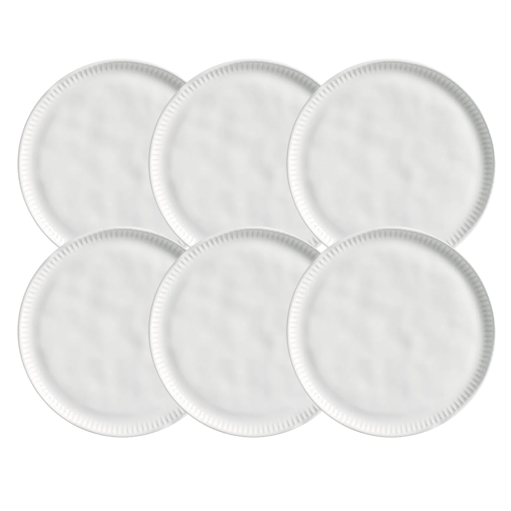 PRATO DE SOBREMESA NEW WHITE DE CERÂMICA COM 6 PORTO BRASIL