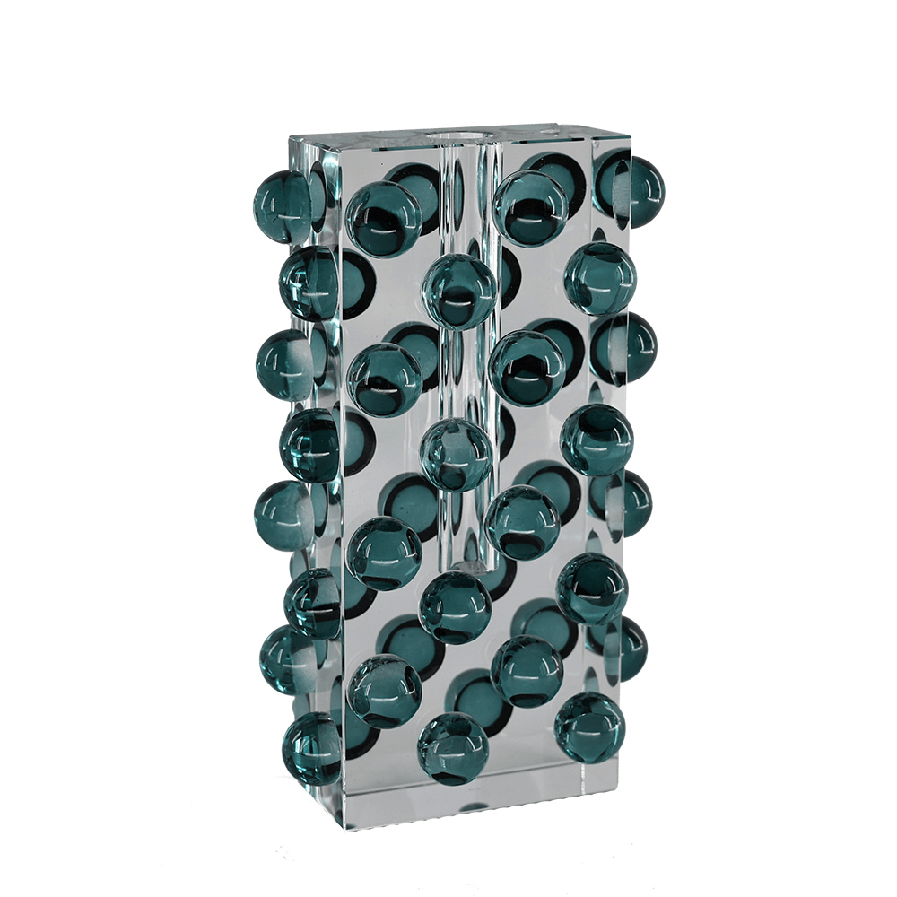 VASO JABUTICABA INDIGO DE VIDRO 20CM