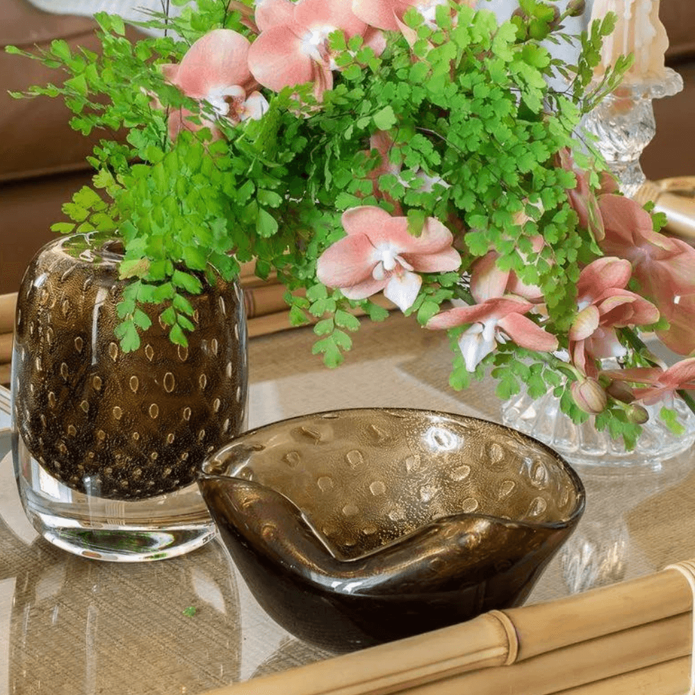 BOWL TELA OURO 24K DE CRISTAL 18CM