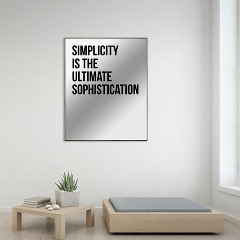 ESPELHO SIMPLICITY IS THE ULTIMATE DE VIDRO 71X56CM