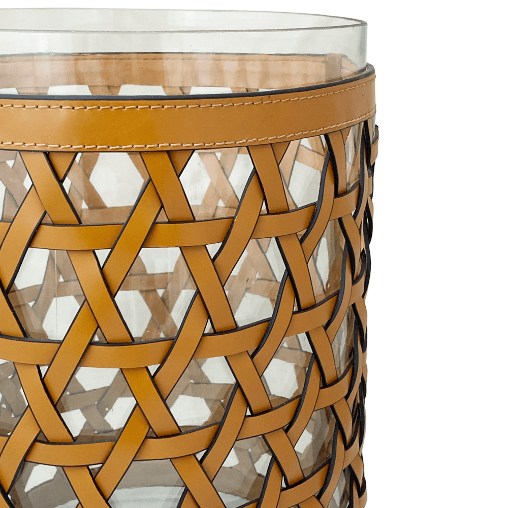 VASO TRAMA MARROM DE VIDRO 28,5CM