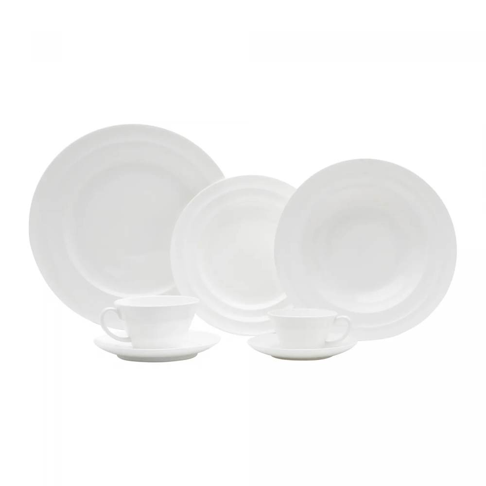 APARELHO DE JANTAR NEW BONE DE PORCELANA COM 42 PEÇAS