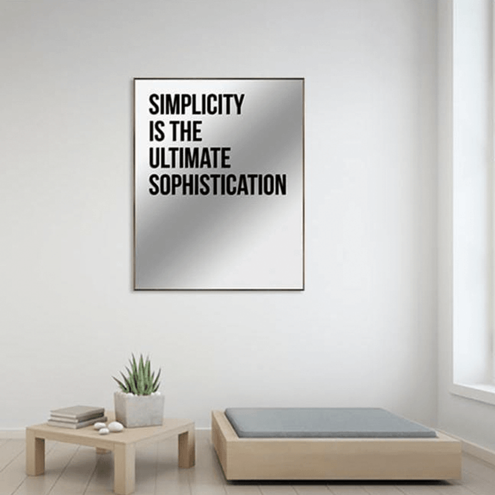 ESPELHO SIMPLICITY IS THE ULTIMATE DE MADEIRA 101X81CM