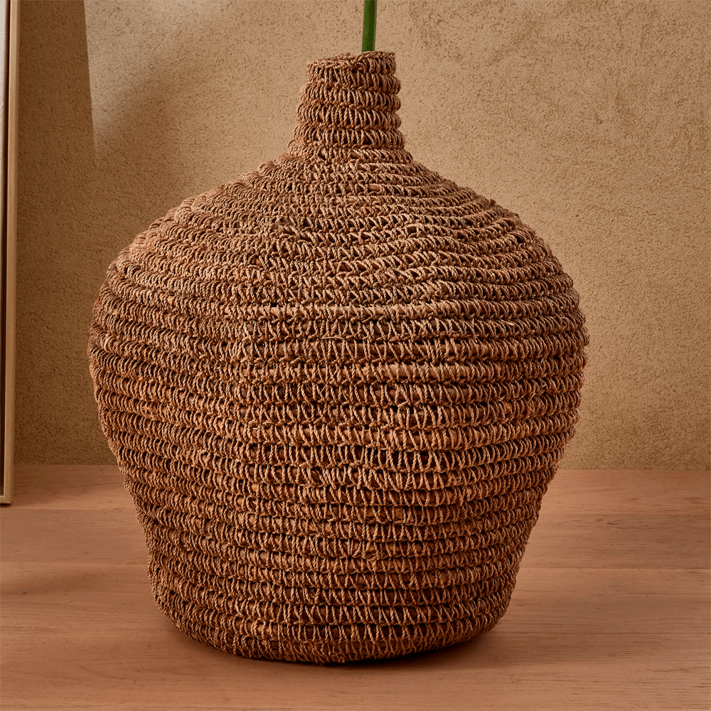 VASO BALÃO DE FIBRA NATURAL 48X40CM
