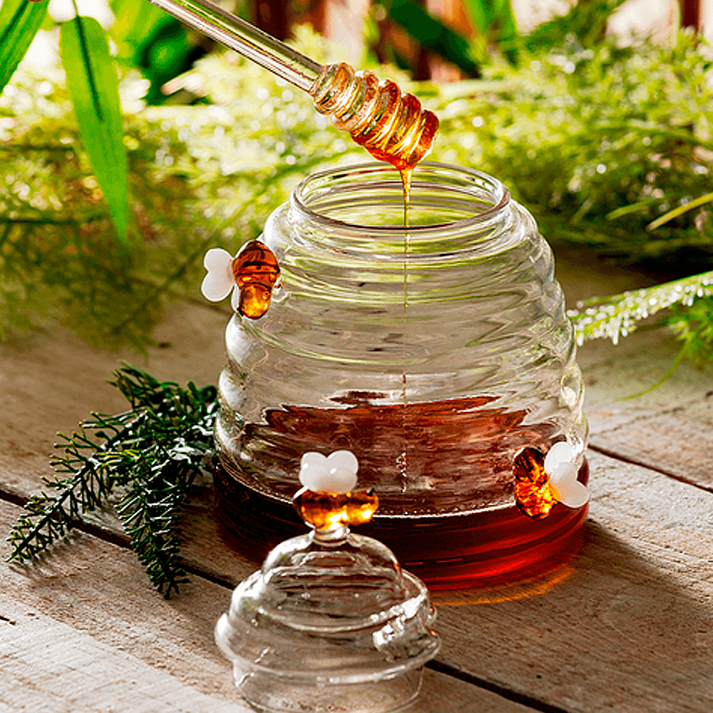 MELEIRA BEEHIVE DE VIDRO 10CM