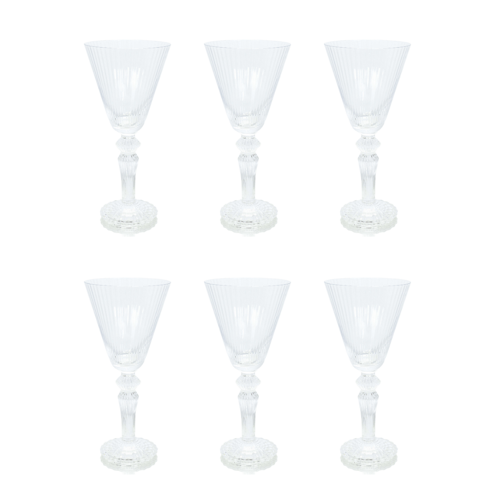 TAÇA DE AGUA DE VIDRO 24CM COM 6