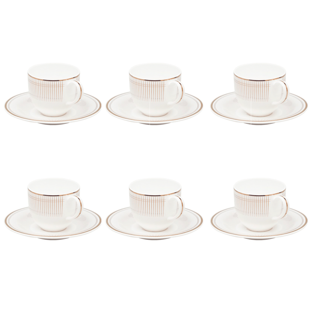 XÍCARA DE CAFÉ HARMONIA DE PORCELANA COM 6 STRAUSS