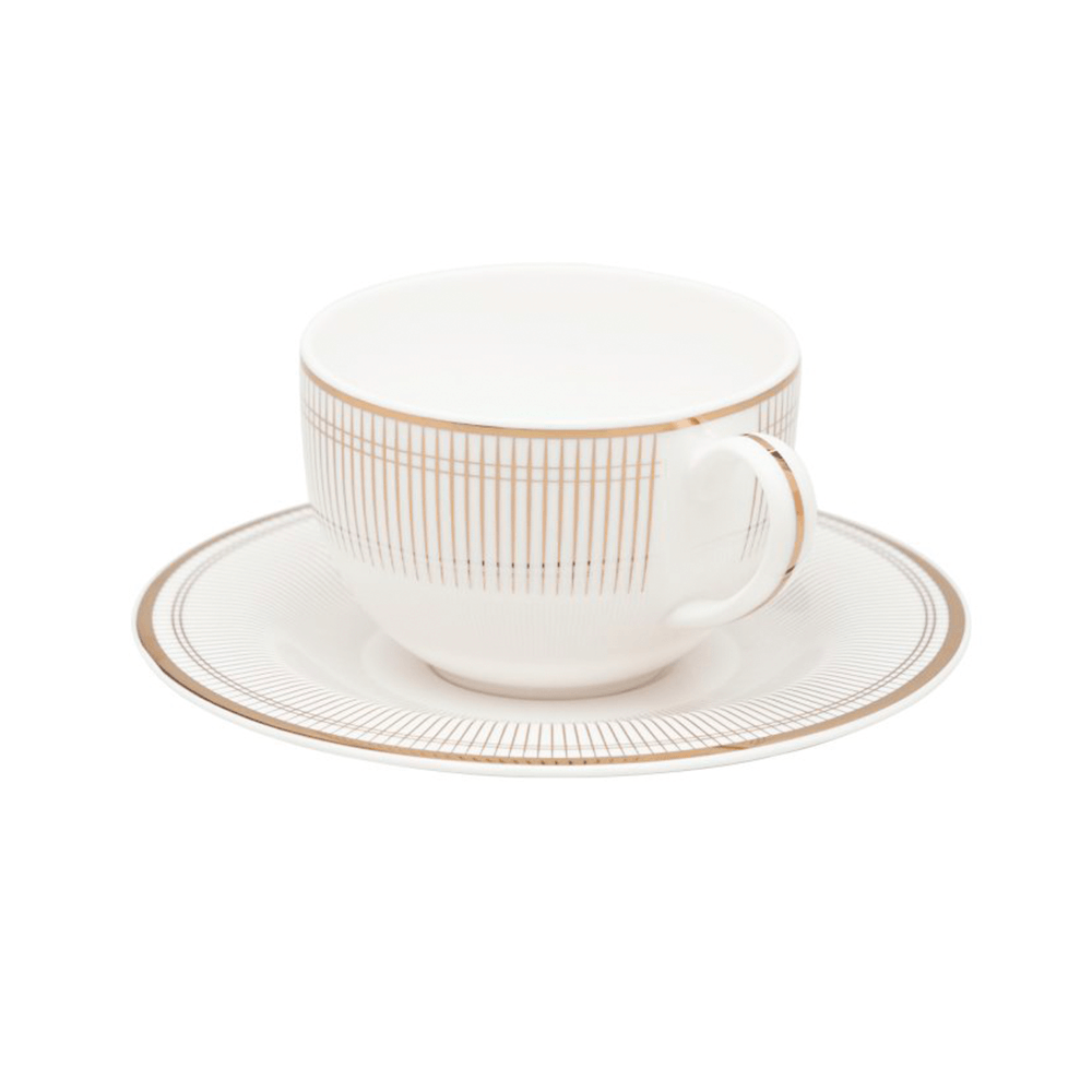 XICARA DE CHÁ HARMONIA DE PORCELANA COM 6 STRAUSS