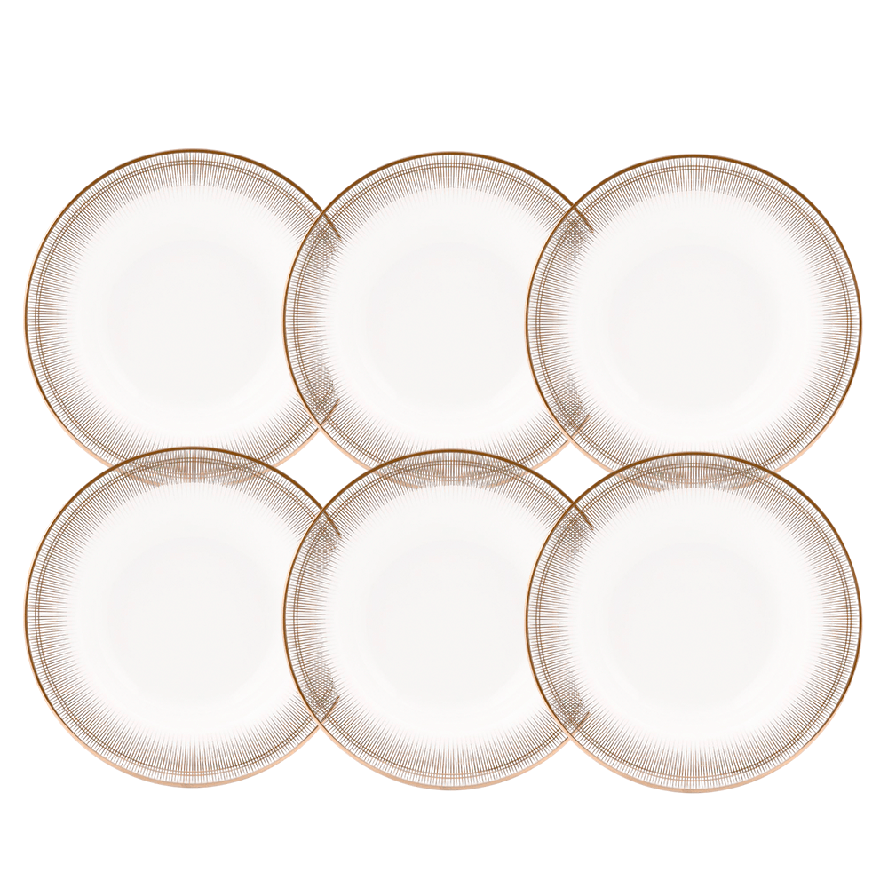 PRATO FUNDO HARMONIA DE PORCELANA COM 6 STRAUSS