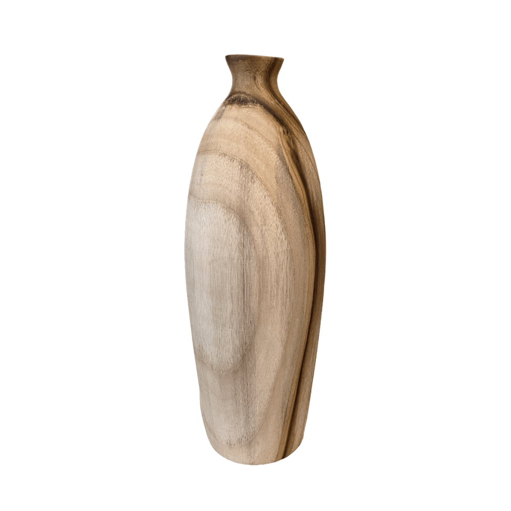 GARRAFA DECORATIVA DE MADEIRA 28CM