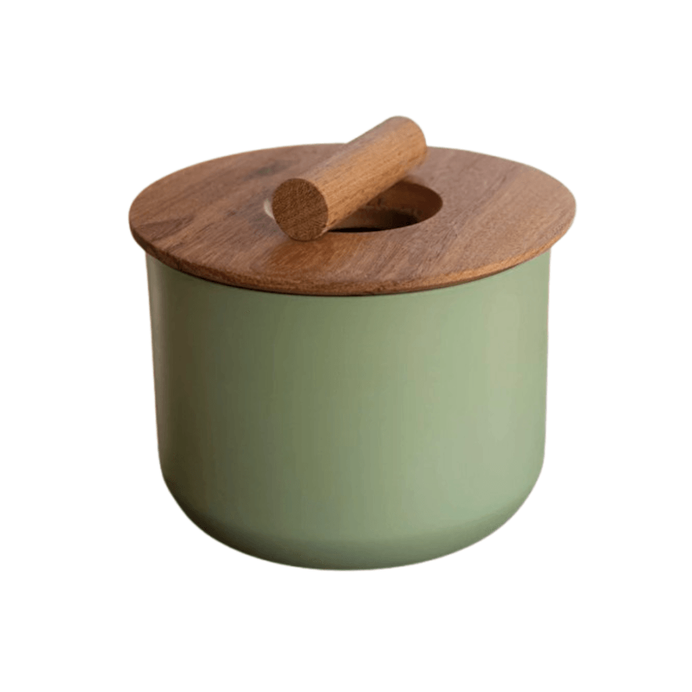 CACHEPOT COM TAMPA EM MADEIRA NATURAL 16CM