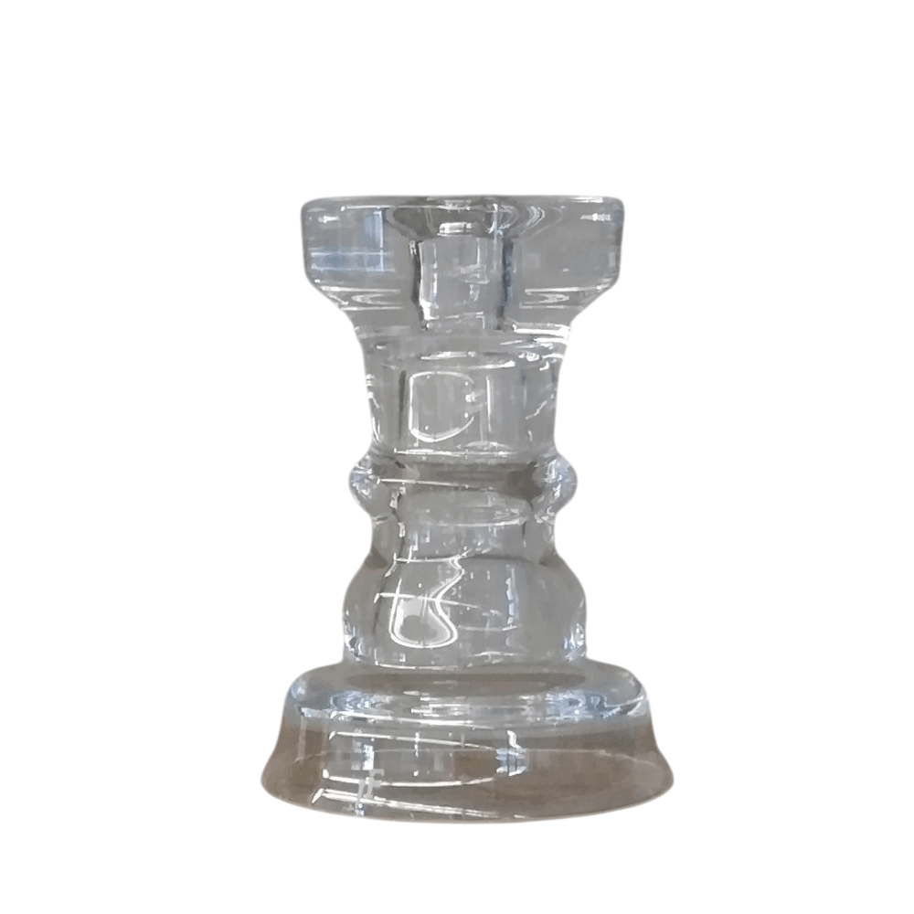 CASTIÇAL MEDIAL DUPLO DE VIDRO 16CM