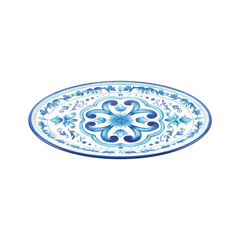 BANDEJA OVAL BLUES DE MELAMINA 35X25CM GUZZINI