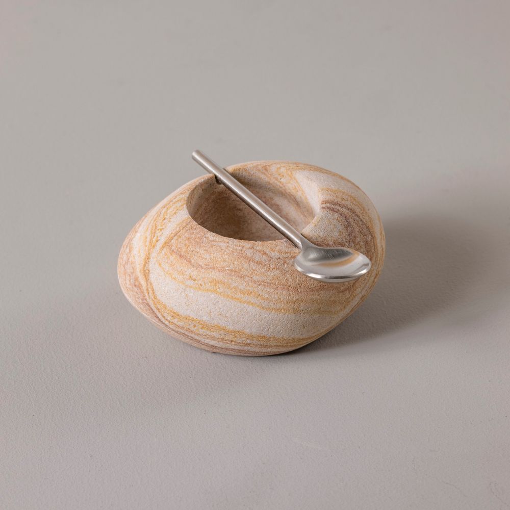 PORTA ESPECIARIAS COM COLHER DE PEDRA 9CM