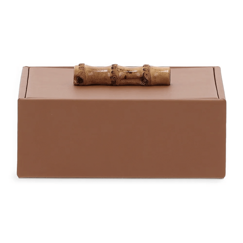 CAIXA EM MDF COM PUXADOR DE BAMBU 18X9CM