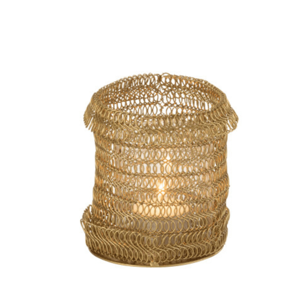 CASTIÇAL REDE GOLD DE METAL 10CM