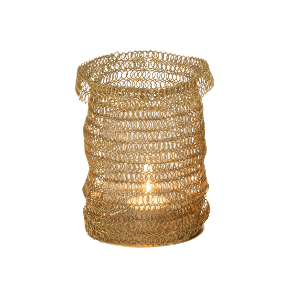 CASTIÇAL REDE GOLD DE METAL 18CM