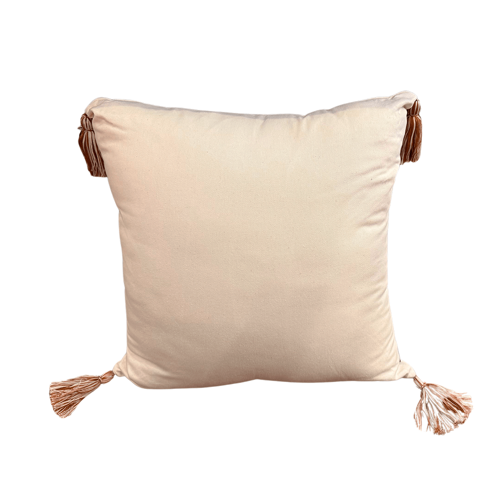 ALMOFADA LISA POMPOM DE SARJA 52X52CM