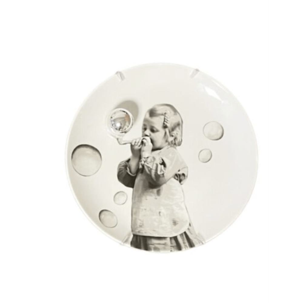 PRATO BOLA DE SABÃO MENINA DE PORCELANA 27CM GREGHI DESIGN