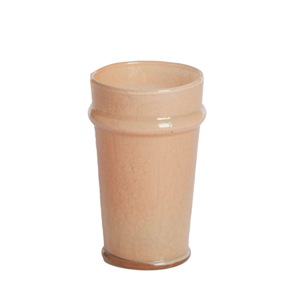 CASTIÇAL EVIRA ROSA DE VIDRO 9CM
