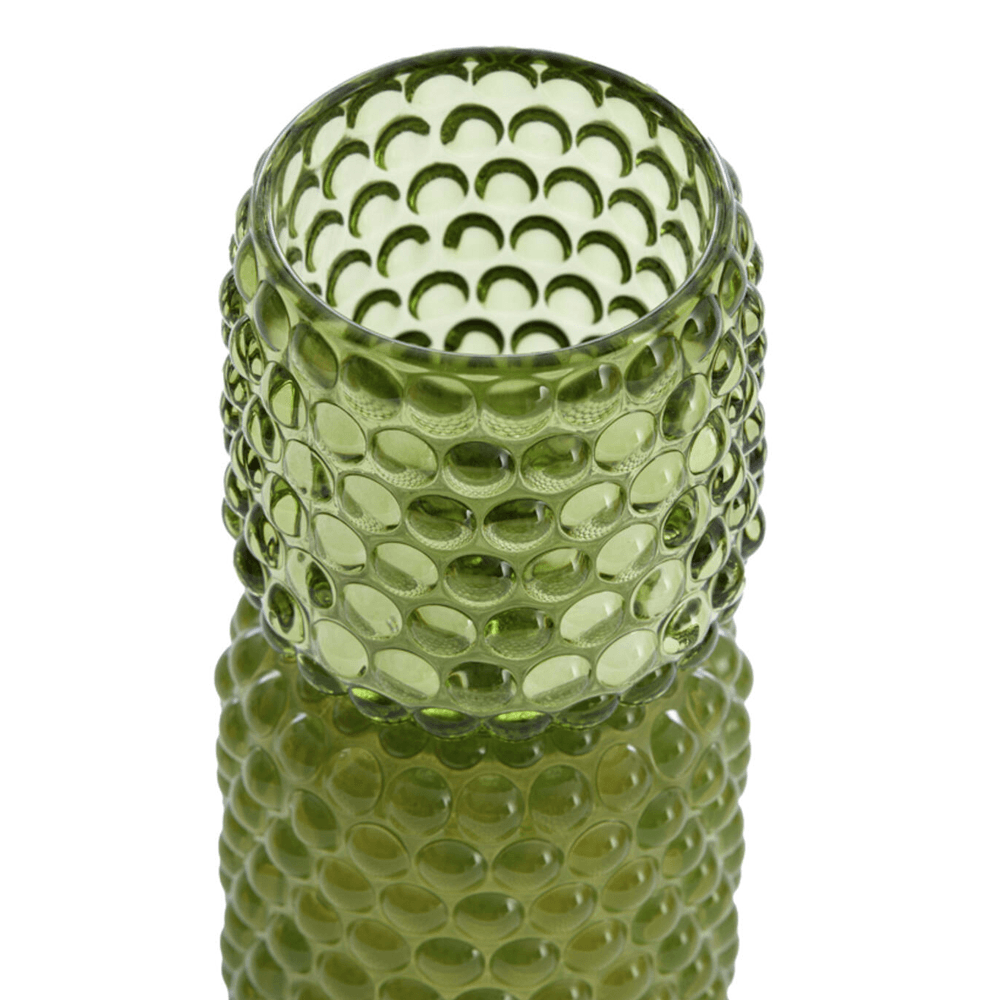 CASTIÇAL BUBLINI VERDE DE VIDRO 16CM