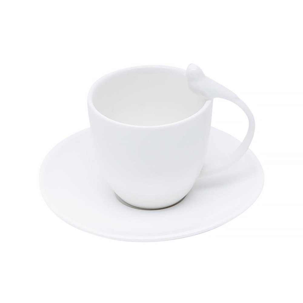 XÍCARA DE CAFÉ BIRDS DE PORCELANA 82ML COM 6