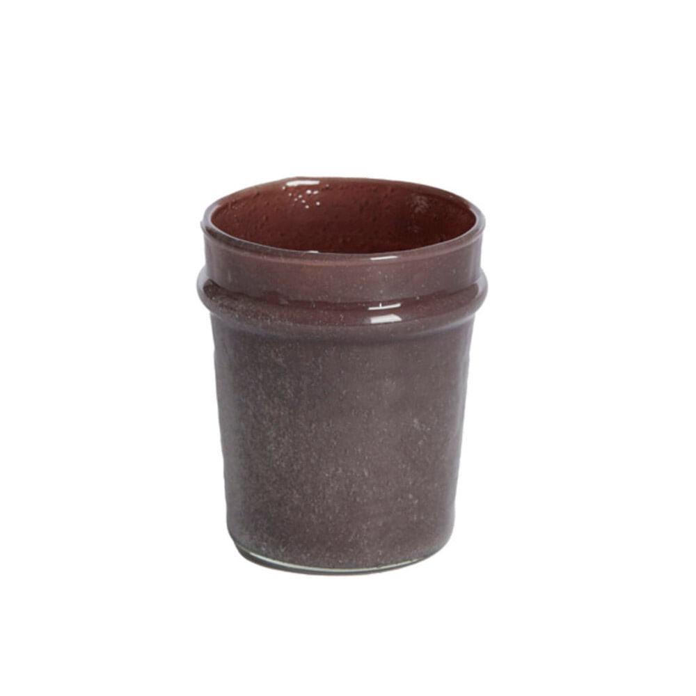 CASTIÇAL EVIRA MARROM DE VIDRO 10CM