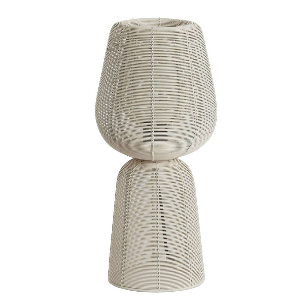 LUMINÁRIA ABOSO BEGE DE MADEIRA 42CM