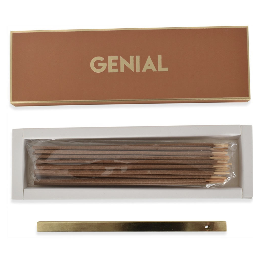INCENSO GENIAL SÂNDALO COM SUPORTE 15CM