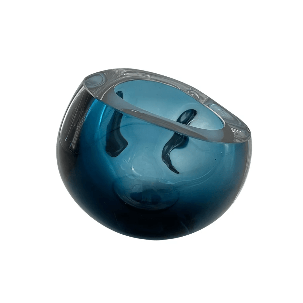 VASO REFÚGIO AZUL DE VIDRO 12CM