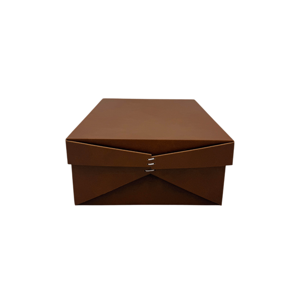 CAIXA DECORATIVA EM COURO SINTETICO 27X18CM