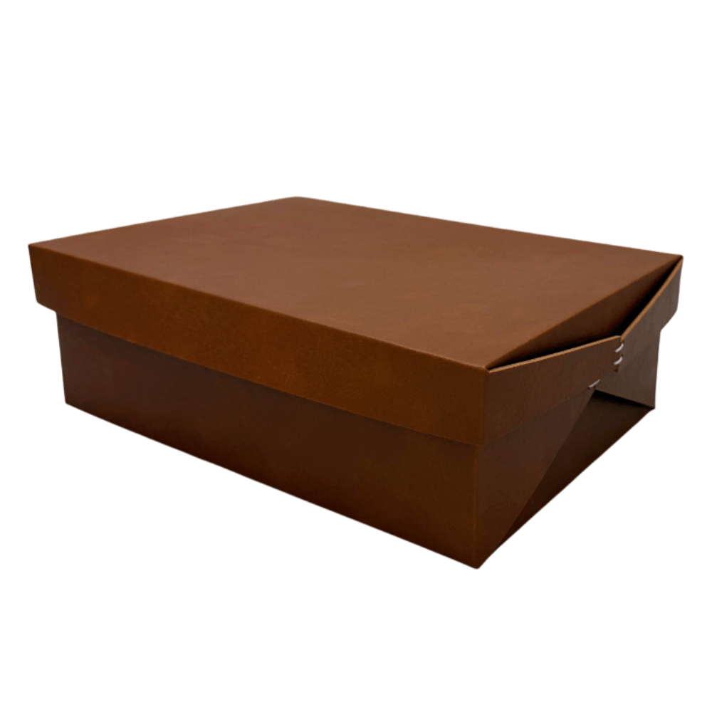 CAIXA DECORATIVA DE COURO SINTETICO 32X11CM