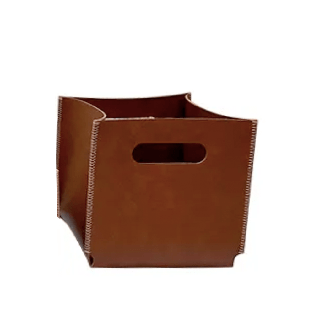 CESTO SINGULAR DE COURO SINTETICO 24X12CM