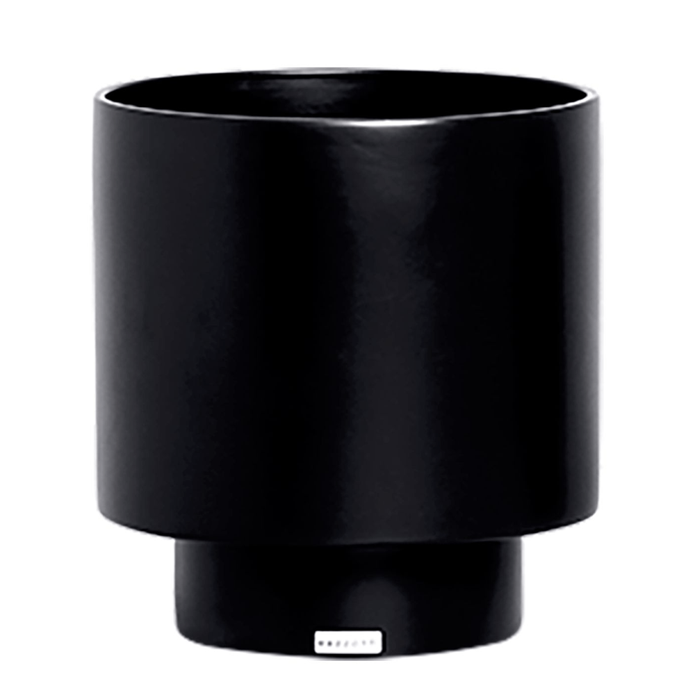 VASO ROUND PRETO DE CERÂMICA 20CM