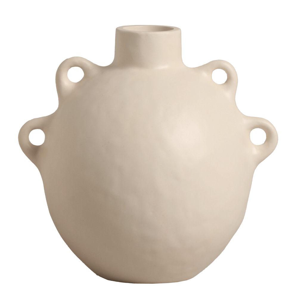 VASO ALÇAS OFF WHITE DE CERÂMICA 24CM