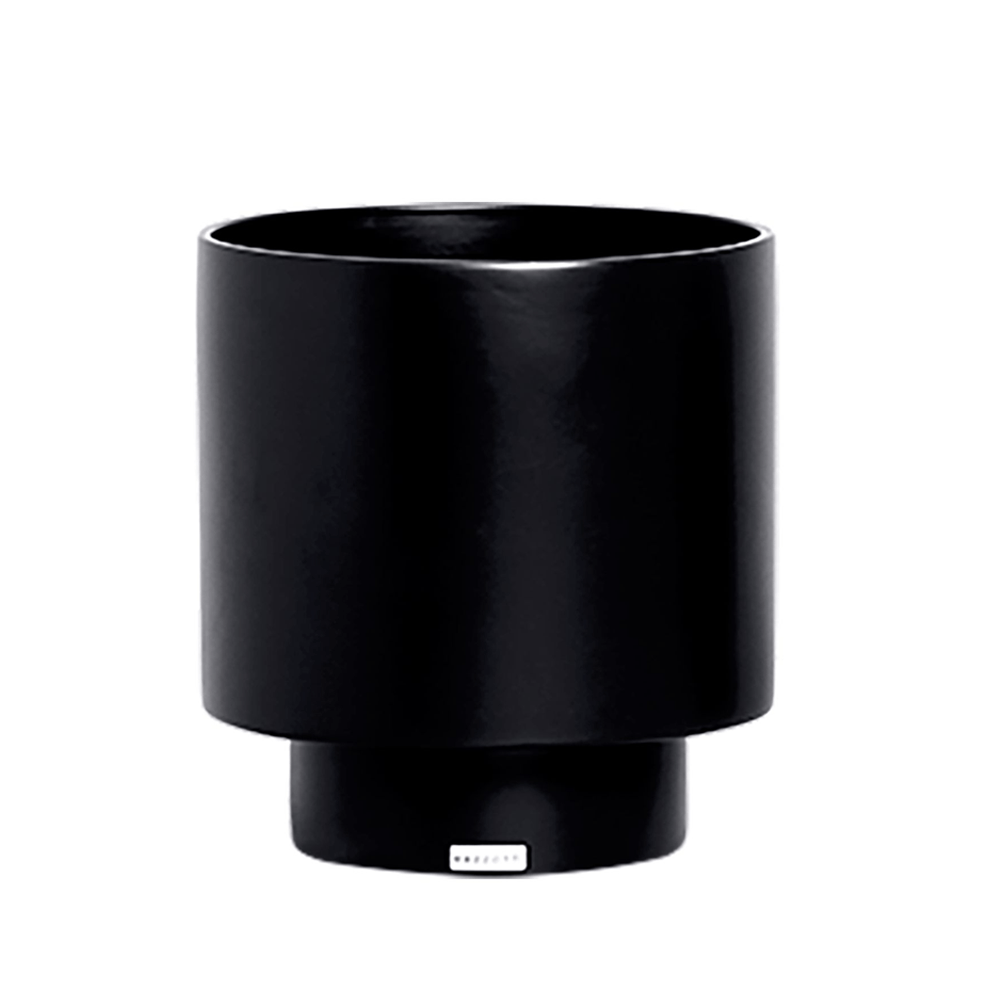 VASO ROUND PRETO DE CERÂMICA 18CM