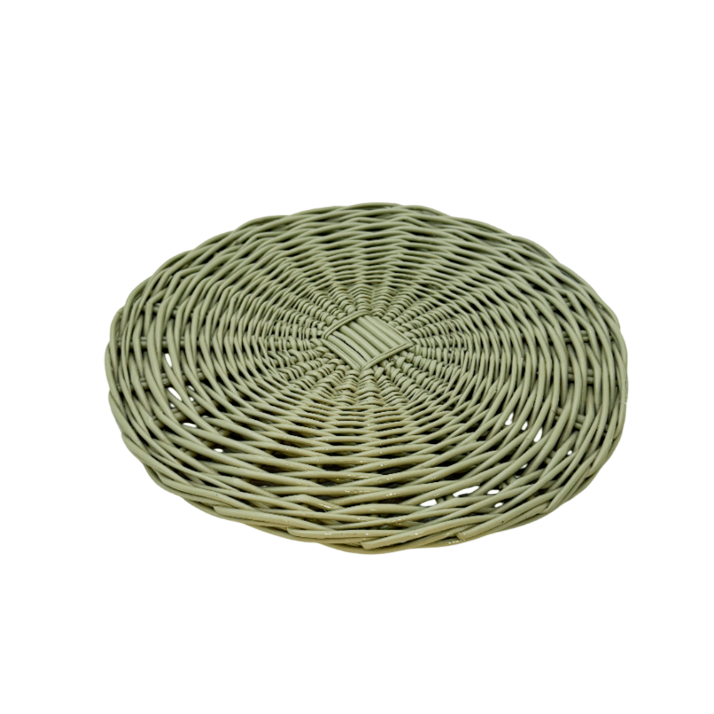 SOUSPLAT TRANÇADO VERDE DE RATTAN 35CM