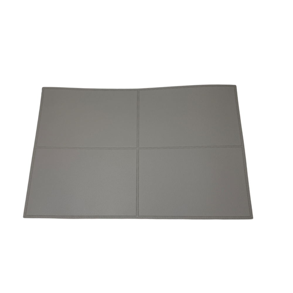 JOGO AMERICANO CINZA DE COURO SINTÉTICO 45X30CM COM 2