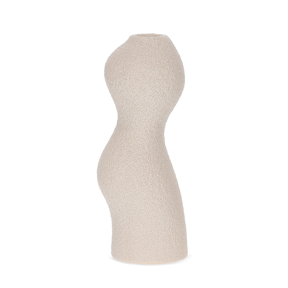 CASTIÇAL SINUOSO DE CERÂMICA 20CM