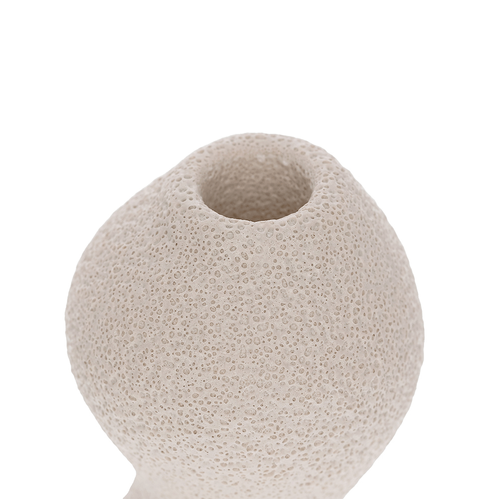 CASTIÇAL SINUOSO DE CERÂMICA 20CM