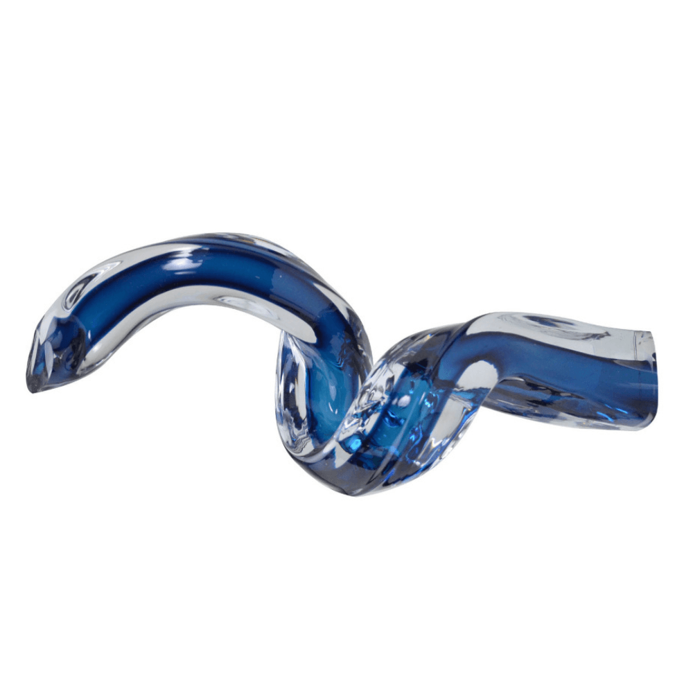 ESCULTURA BLUE WAVE DE VIDRO 36CM
