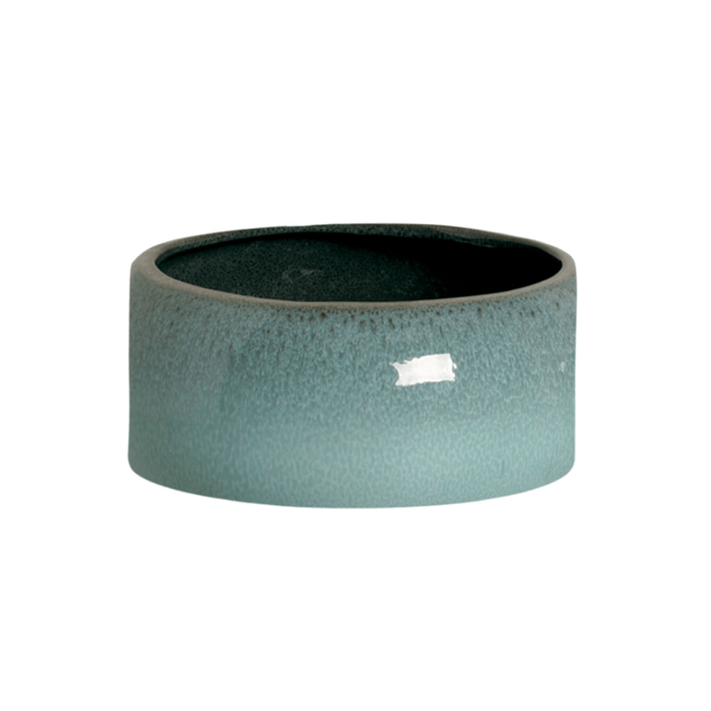 CACHEPOT FLOR AZUL DE CERÂMICA 32X15CM