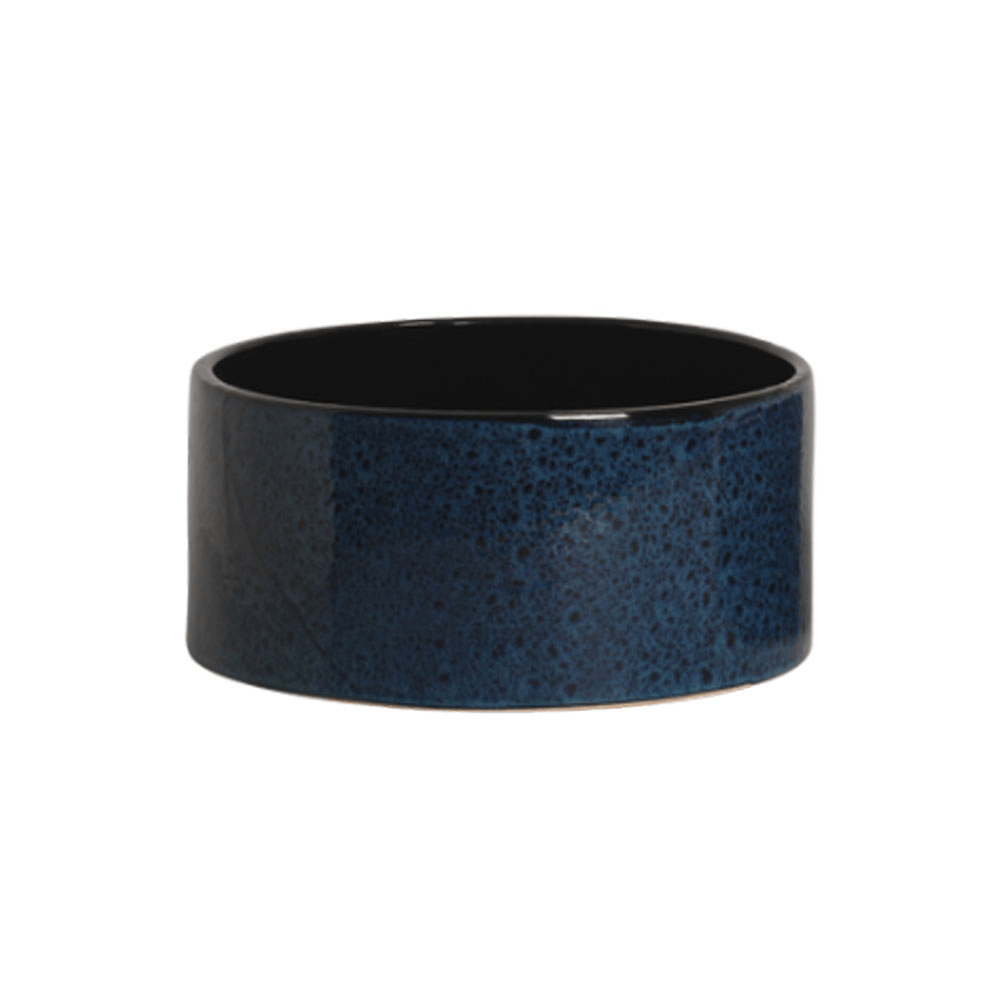 CACHEPOT FLOR AZUL ESCURO DE CERÂMICA 32X15CM