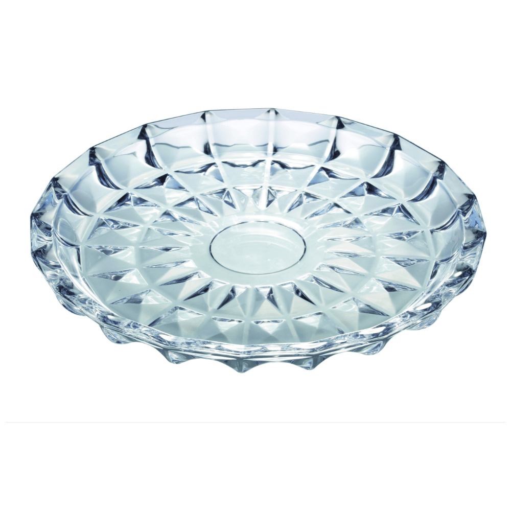PRATO DE BOLO AQUAMARINE DE VIDRO 30CM