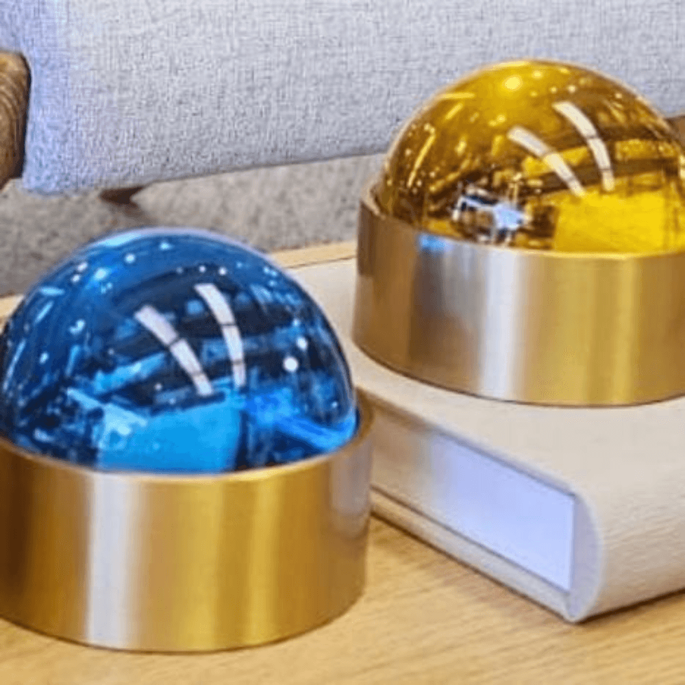 LUPA CAIXA AMARELA DE CRISTAL 12CM