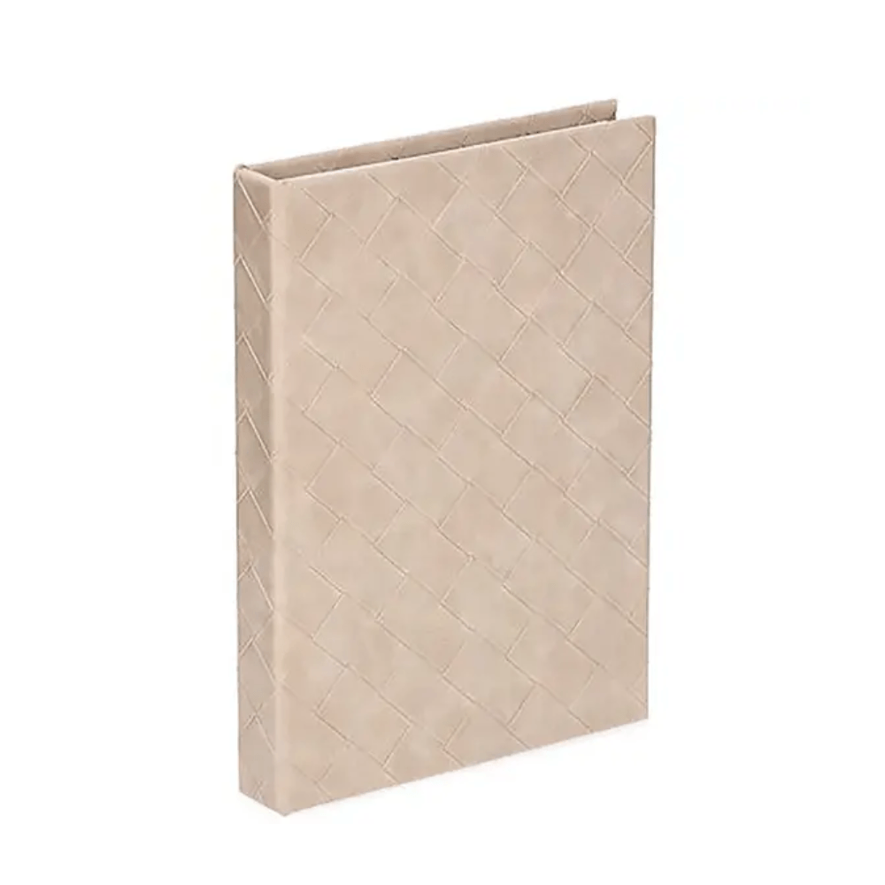 CAIXA LIVRO TRAMA BEGE DE MADEIRA 34CM