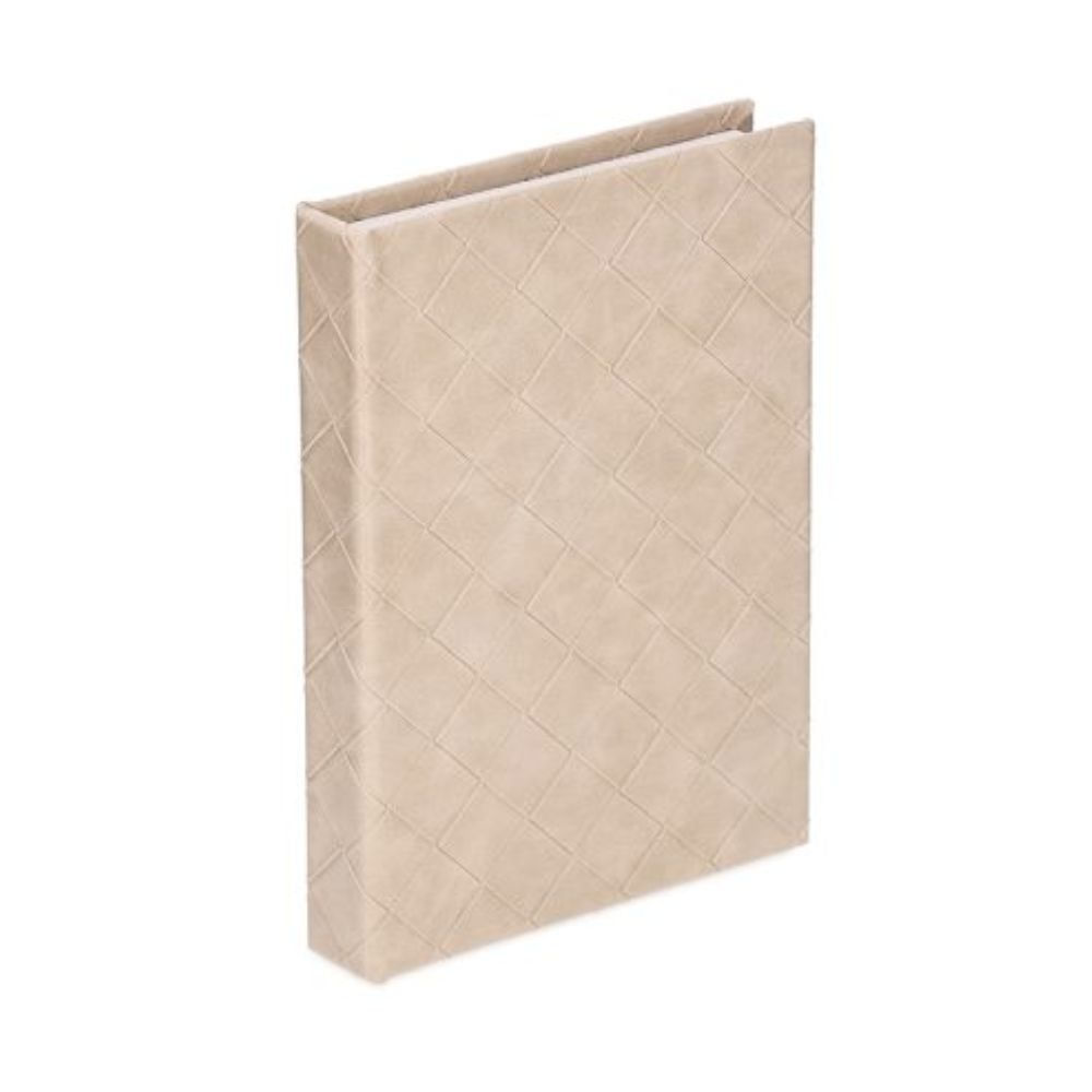 CAIXA LIVRO TRAMA BEGE DE MADEIRA 28CM