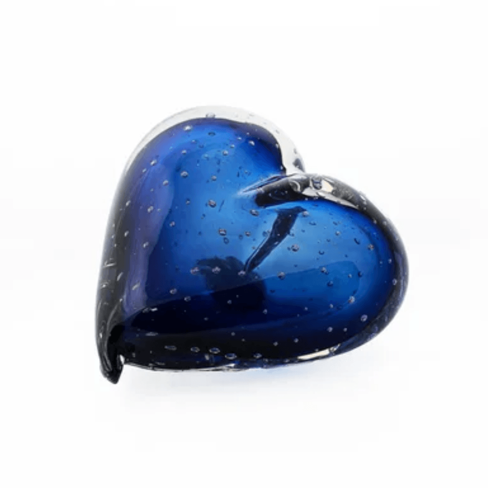 CORAÇÃO AZUL NIGHTLY BLUE DE MURANO 10CM
