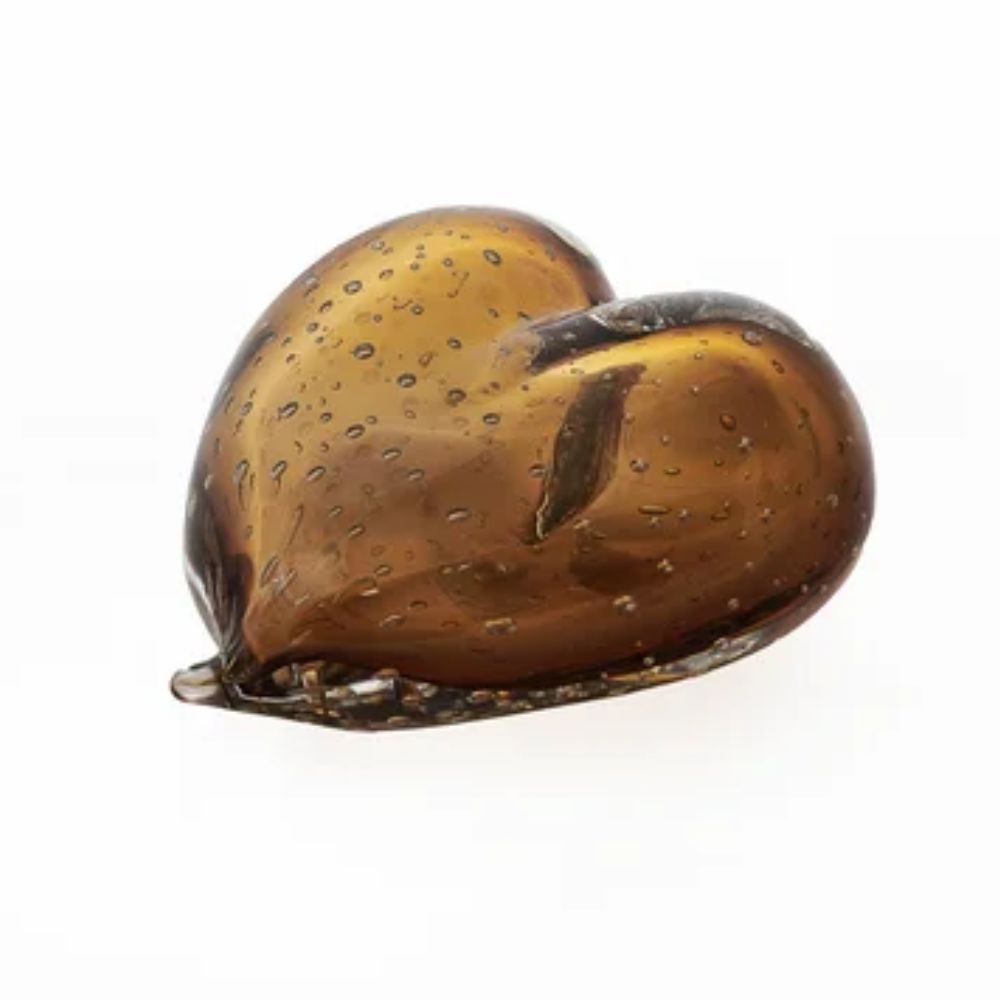 CORAÇÃO MARROM GARNET DE MURANO 10CM